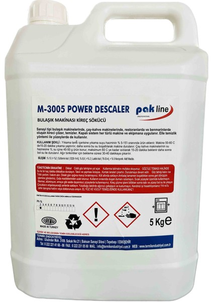 Power Descaler Endüstriyel Bulaşık Makinesi Kireç Sökücüsü 5 kg