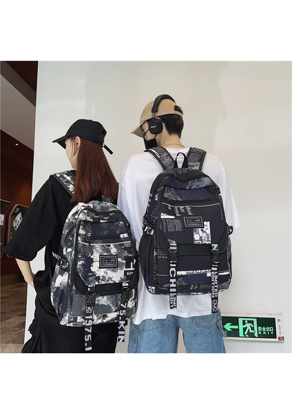 Öğrenci Kamuflaj Grafiti Büyük Kapasiteli Sırt Çantası (Yurt Dışından) fırsatları