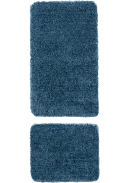 Segura Peluş Turkuaz Kaydırmaz Taban 2li Banyo Paspası 60 x 100 - 50 x 60