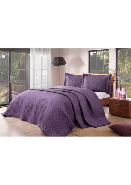 Perla Çift Kişilik Yatak Örtüsü Takımı Mor