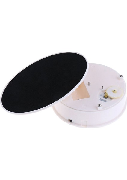 20 cm. 360 Derece Elektrikli Döner Çarpıştırma Ekran Stand Fotoğraf Video Çekim Planlar Turntable, Load 1.5 kg. & USB - Beyaz Siyah (Yurt Dışından) fiyatları