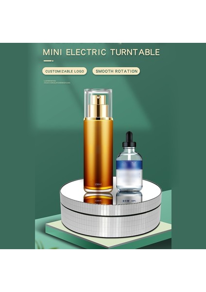 12 cm. 360 Derece Dönen Pikap Aynası Elektrikli Ekran Stand Video Çekim Planları Turntable, Yük: 3 kg. - Beyaz (Yurt Dışından)