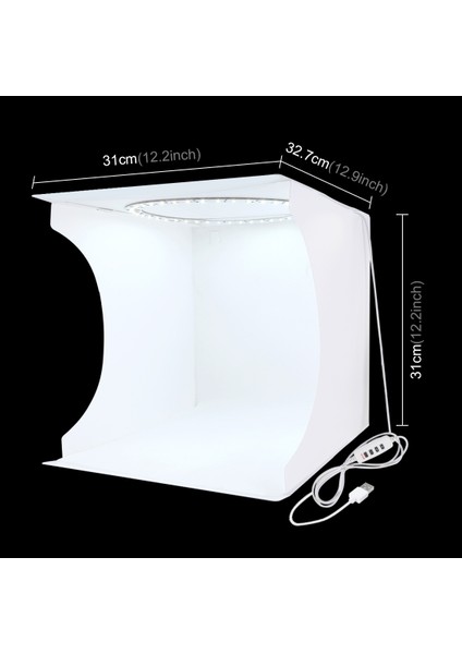30 cm. Katlanır Halka Işık Stüdyosu Kutusu - Siyah, Beyaz, Sarı, Kırmızı, Yeşil, Mavi, Açma Boyutu: 31 x 31 x 32 cm. (Yurt Dışından) fiyatları