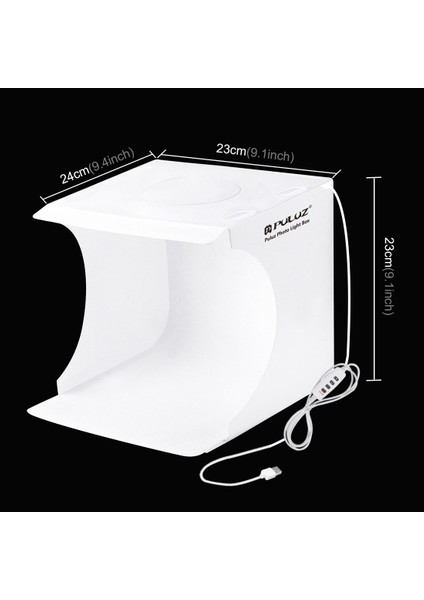 23 cm. Halka LED Panel Katlanır Stüdyo Kutusu - Siyah, Beyaz, Sarı, Kırmızı, Yeşil, Mavi, Açma Boyutu: 24 x 23 x 23 cm. (Yurt Dışından)