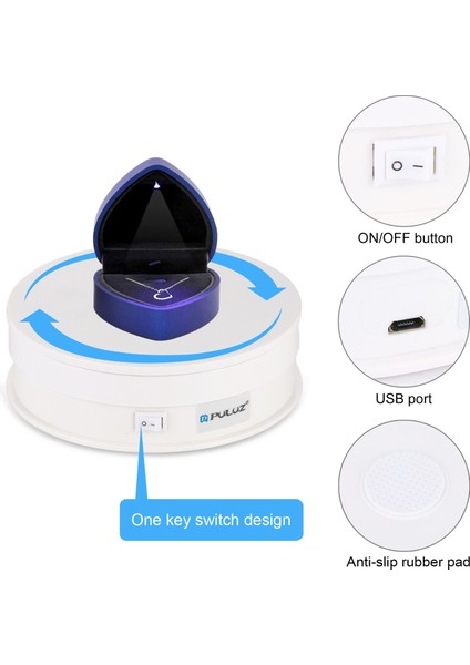 15 cm. USB USB Elektrikli Döner Çarpıştırma Ekran Stand Video Çekim Fotoğraf Için Piker Pikiş, Yük 1-5kg - Beyaz (Yurt Dışından) modelleri