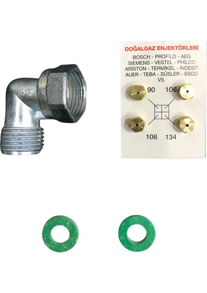 Doğalgaz Enjektör Ocak Memesi Dirsek Dönüşüm Seti