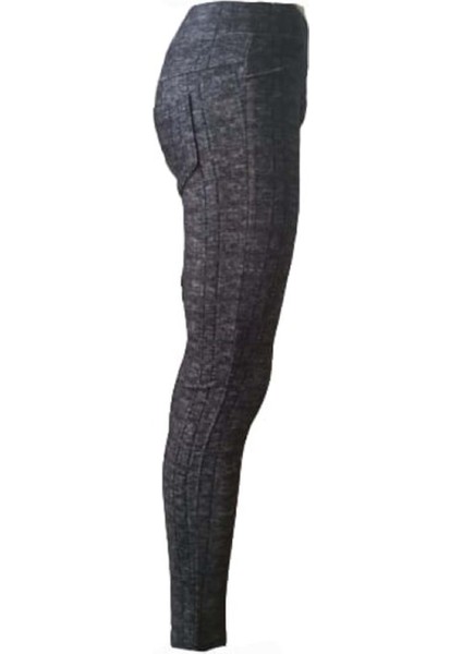 Kadın Kaşmir Desenli Tayt 403 - Kahverengi