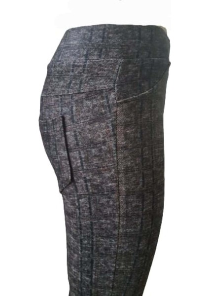 Kadın Kaşmir Desenli Tayt 403 - Kahverengi modelleri