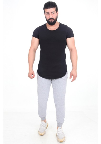 The One Beyaz Pis Yaka Oval Kesim Slim Fit %100 Pamuklu Kısa Kol Basic T-Shirt