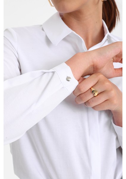 Kadın Klasik Fitilli Likralı Gömlek modelleri