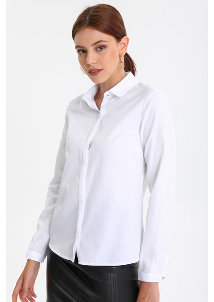 Kadın Klasik Fitilli Likralı Gömlek fırsatları