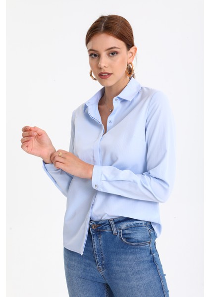 Kadın Klasik Fitilli Likralı Gömlek fiyatları