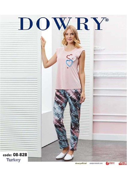 08-828 Kısa Kollu Bayan Pijama Takımı