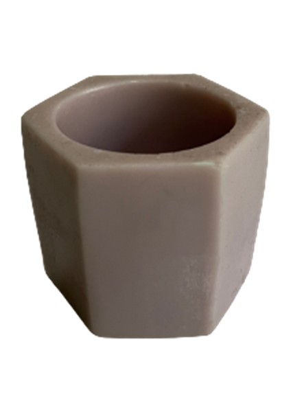 Parti Vitrini Altıgen Saksı Silikon Kokulu Taş ve Beton Kalıbı 7.5x7.5x6 cm