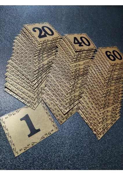 Kapı Numarası 5.5x6.5 cm Metalik Altın Sarı Üzeri Siyah Baskı Kendinden Yapışkanlı No:1 Den 60’a