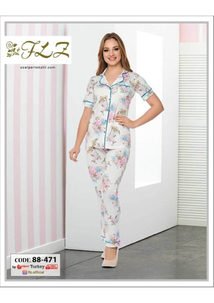 Flz 88-471 Kısa Kollu Bayan Pijama Takımı