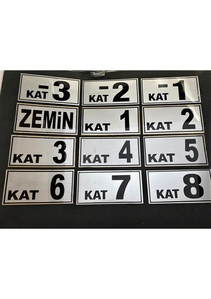 Kat Numarası 8X15 Kendinden Yapışkanlı -3 Den 14'e