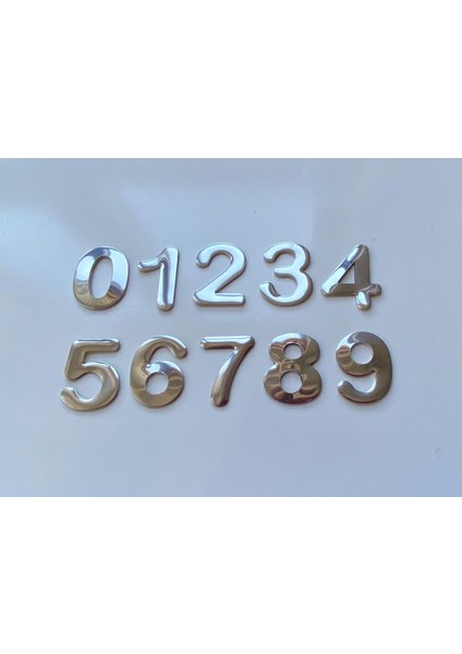 4.2 Cm Metal Krom Yapışkanlı 1,1,2,3,4,5,6,7,8,9,0