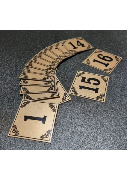 Kapı Numaraları No 1 Den 16 E 4x4 cm Yapışkanlı Metalik Altınsarı Üzeri Siyah Baskı modelleri