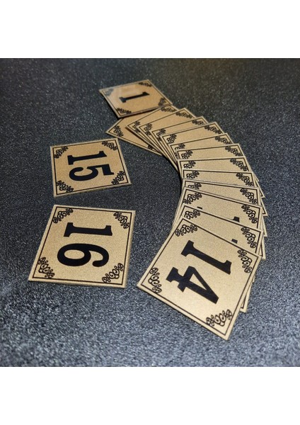 Kapı Numaraları No 1 Den 16 E 4x4 cm Yapışkanlı Metalik Altınsarı Üzeri Siyah Baskı fırsatları