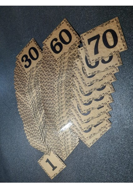 Kapı Numarası 5.5x6.5 cm Metalik Altın Sarı Üzeri Siyah Baskı Kendinden Yapışkanlı No:1 Den 70’e