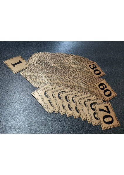 Kapı Numarası 5.5x6.5 cm Metalik Altın Sarı Üzeri Siyah Baskı Kendinden Yapışkanlı No:1 Den 70’e