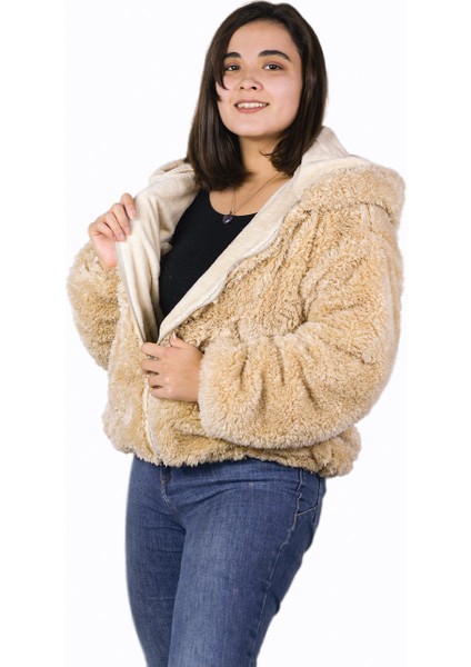 Kadın Fermuarlı Peluş Mont (%100 Yerli) modelleri