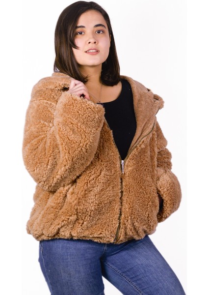 Kadın Fermuarlı Peluş Mont (%100 Yerli) modelleri