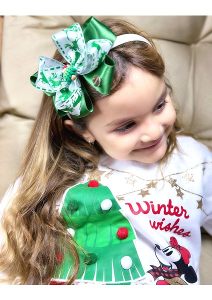 Yeni Yıl Yılbaşı Lüks Geyik Desenli Çam Ağacı Süs Fiyonklu Kurdele Taç Kadın Çocuk Tacı fiyatları