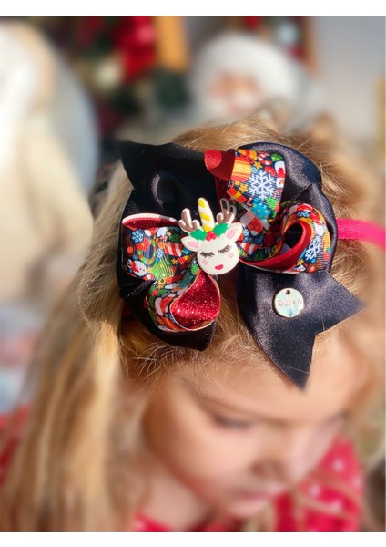 Yılbaşı Özel Christmas Geyikli Simli Norl Baba Lüks Katlı Fiyonk Kadife Taç Yetişkin Çocuk Tacı modelleri