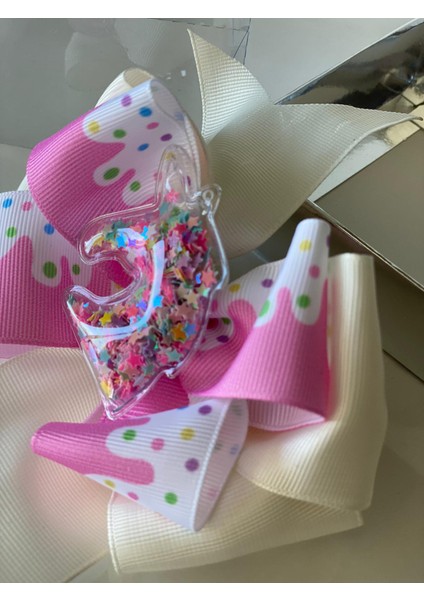 Color Renkli Vanilya Ice Dondurma Pullu Simli Unicorn At Şeffaf Süslü Metal Klipsli Anne Kız Çocuk Tokası modelleri