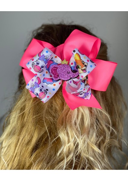 Sevimli Fil Süslü Simli Renkli Hayvanlı Katlı Lüks Fiyonk Toka Metal Klipsli Çocuk Tokası fiyatları