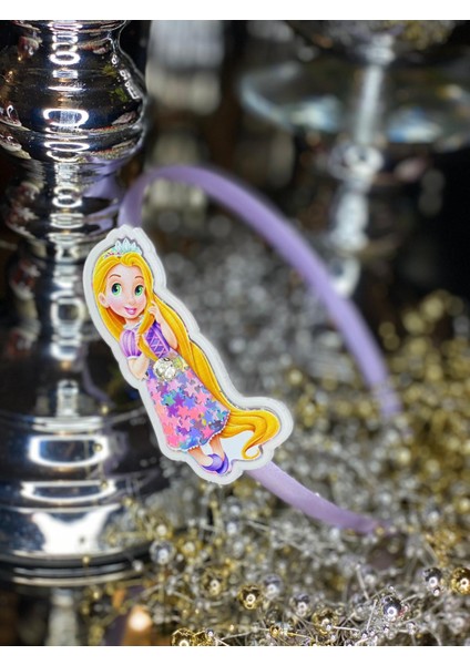 3D Boyutlu Hareketli Pullu Taşlı Prenses Rapunzel Kızı Çocuk Tacı Saten Taç Lila Mor fiyatları