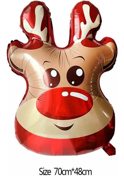 Yeni Yıl Yılbaşı Dekorasyon Özel Lüks Dev Boy Noel Geyiği Geyik Folyo Balon