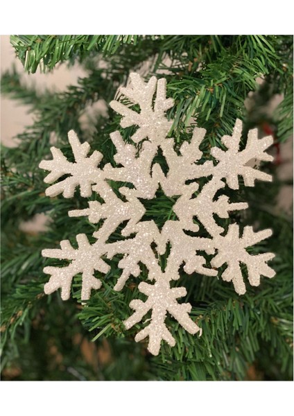 Yılbaşı Lüks Orta Boy Parlak Sim Kaplı Oda Duvar Dekorasyon Süs Kar Tanesi Dekor 30CM fiyatları