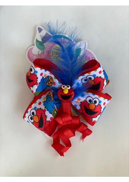 Trend Moda Susam Sokağı Kırmızı Elmo Tüylü Fiyonk Okul Tokası Metal Klipsli fiyatları