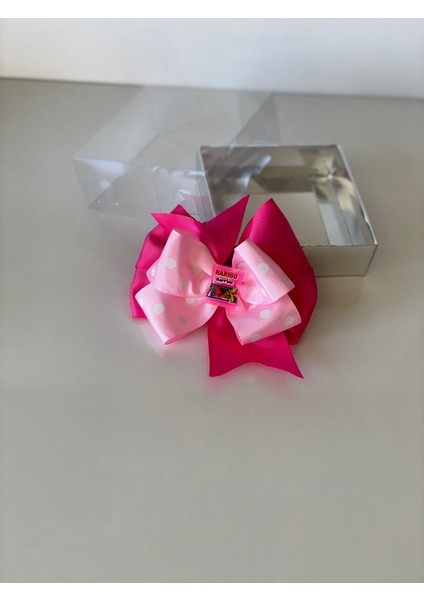 Pembe Puantiyeli Fuşya Haribo Şeker Metal Pensli Toka (Timsah Toka) Anne Kız Çocuk Tokası modelleri