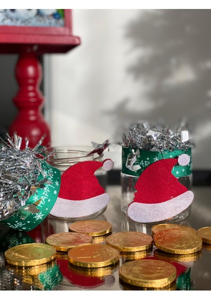 Yeni Yıl Yılbaşı Lüks Süslü Hediyelik Şeker Sunum Kutusu Dekorasyon Noel Baba Şapkası Tek Adet fiyatları
