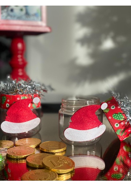 Yeni Yıl Yılbaşı Lüks Süslü Hediyelik Şeker Sunum Kutusu Dekorasyon Noel Baba Şapkası Tek Adet indirimleri