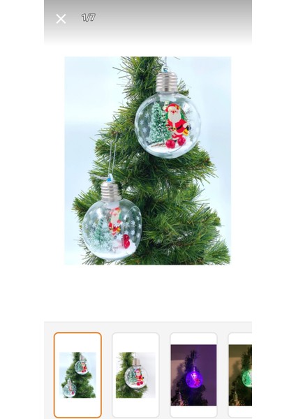 Yılbaşı Noel Baba Işıklı Lüks Koleksiyonluk Teraryum Fanus Çam Ağacı Top Süs Dekorasyon