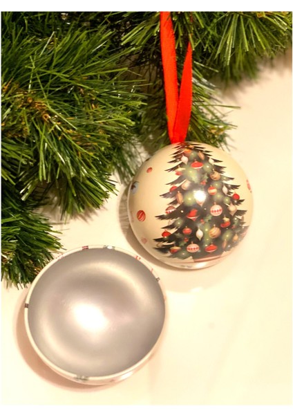 Yeni Yıl Yılbaşı Metal Çam Ağacı Süsü Topu Sürpriz Hediye Kutusu Ağaç Desenli Kutu modelleri