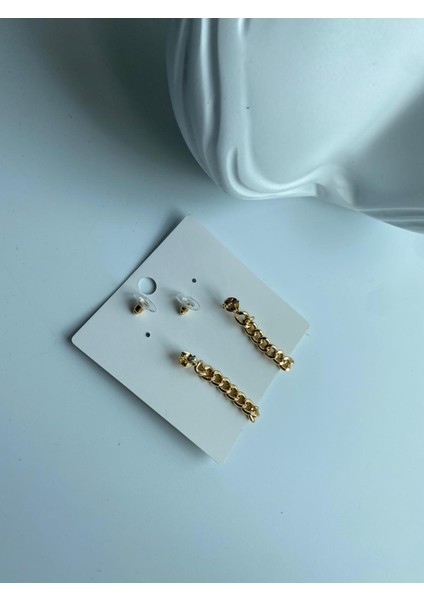 Lüks Moda Zincir Çift Kullanım Küpe Gold Altın Halka Sarkıt fiyatları