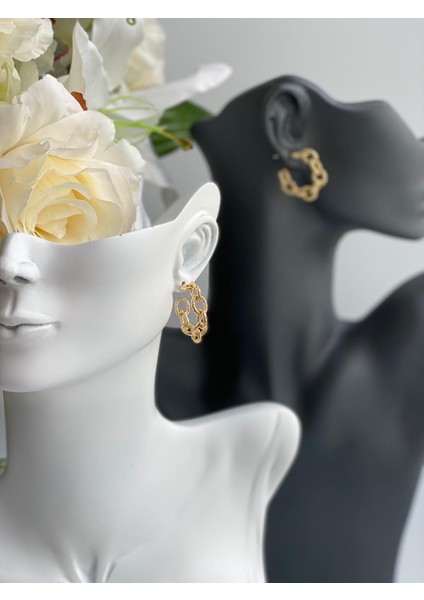 Zara Model Lüks Burgu Zincir Halka Küpe Gold Altın fiyatları