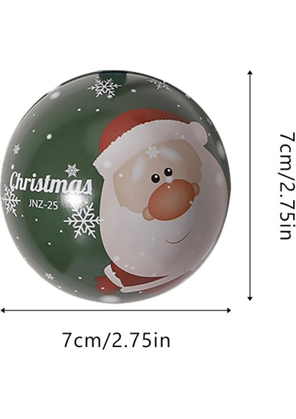 Yeni Yıl Yılbaşı Metal Çam Ağacı Süsü Topu Sürpriz Hediye Kutusu Noel Baba Desenli Kutu