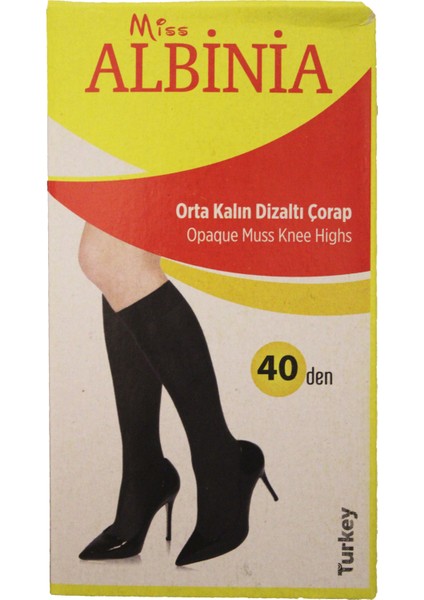 Albinia 40'den Orta Kalın Diz Altı Çorap