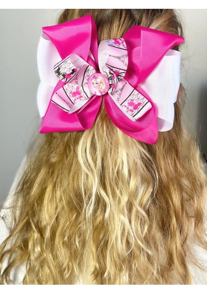 Özel Tasarım Lüks Jojo Siva Dev Fiyonk Barbie Toka Pembe Beyaz Çocuk Tokası fiyatları