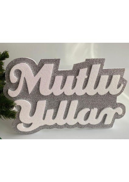 Yılbaşı Özel Simli Dev Mutlu Yıllar Yeni Yıl Doğumgünü Kapı Duvar Süsü