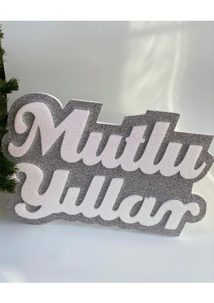 Yılbaşı Özel Simli Dev Mutlu Yıllar Yeni Yıl Doğumgünü Kapı Duvar Süsü fiyatları