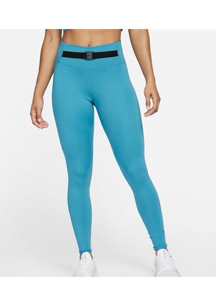 Womens Nike Dri-Fıt One Luxe Buckle Mid-Rise Leggings Kadın Tayt - Mavi DD5405-461