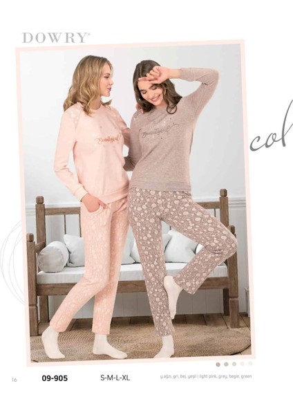 09-905 Kışlık Uzun Kol Bayan Pijama Takımı